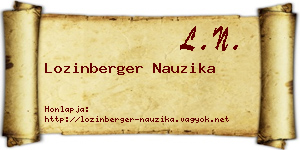 Lozinberger Nauzika névjegykártya